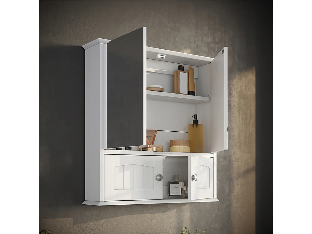 Armoire de toilette blanc 56x13x58 bianco