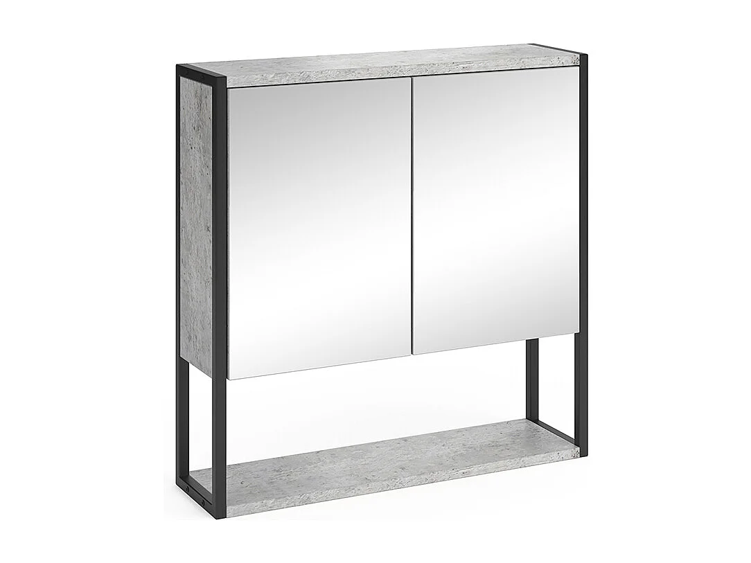 Armario con espejo para baño hormigón 60x16x60.6 fyrk