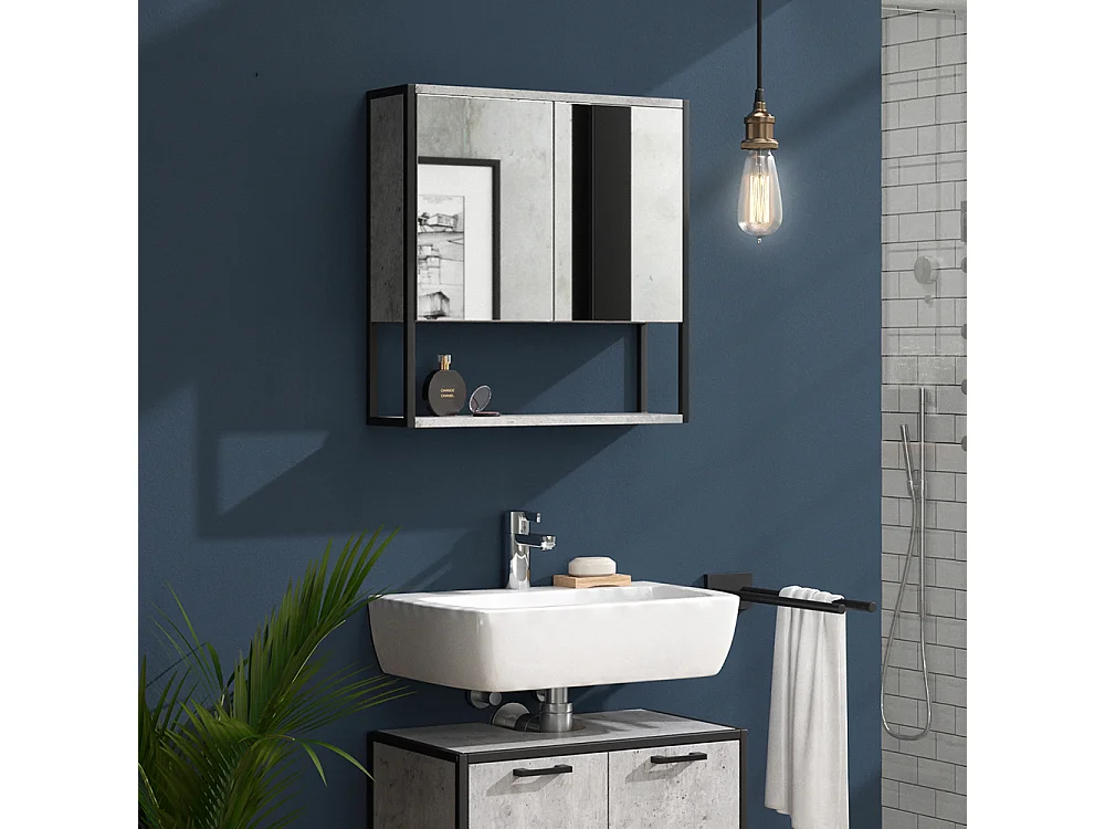 Armoire de toilette béton 60x16x60.6 fyrk