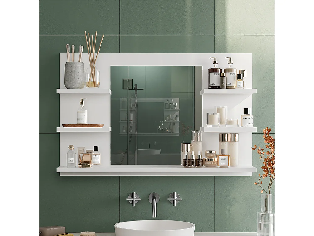 Armario con espejo para baño blanco 78x13.6x50 wilbur