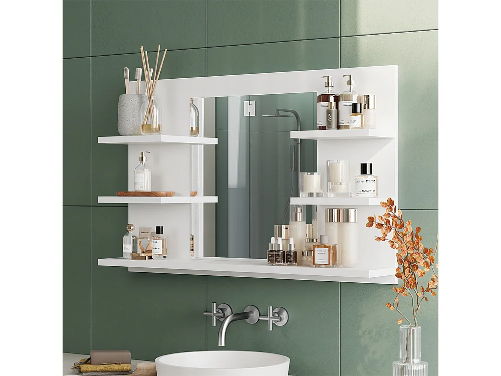 Armario con espejo para baño blanco 78x13.6x50 wilbur