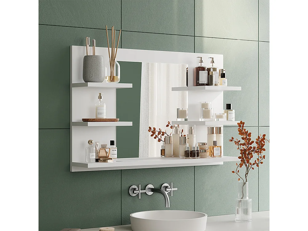 Armario con espejo para baño blanco 78x13.6x50 wilbur