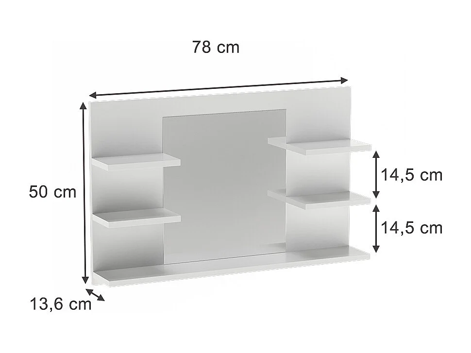 Armoire de toilette blanc 78x13.6x50 wilbur