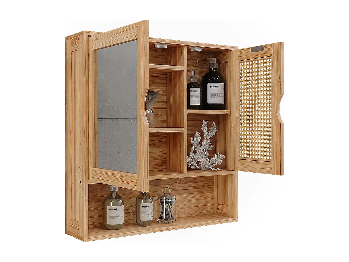 Armoire de toilette bambou 56x13x58 liora