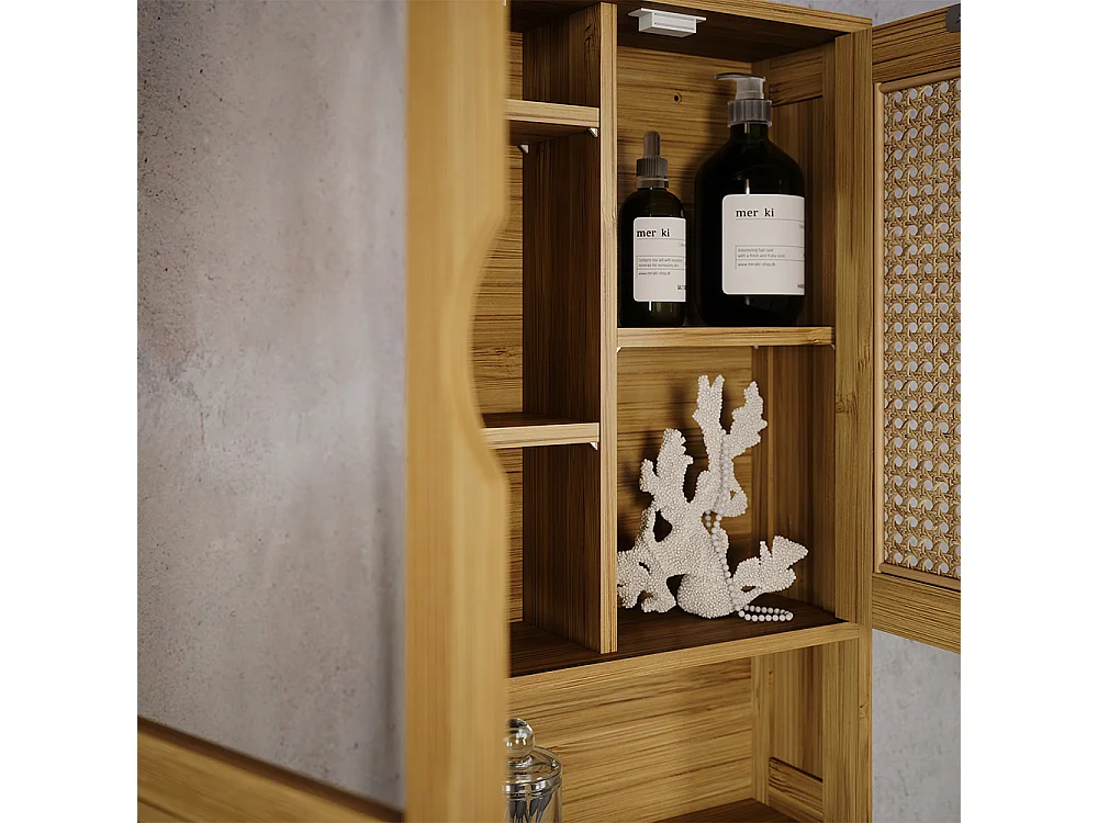 Armoire de toilette bambou 56x13x58 liora