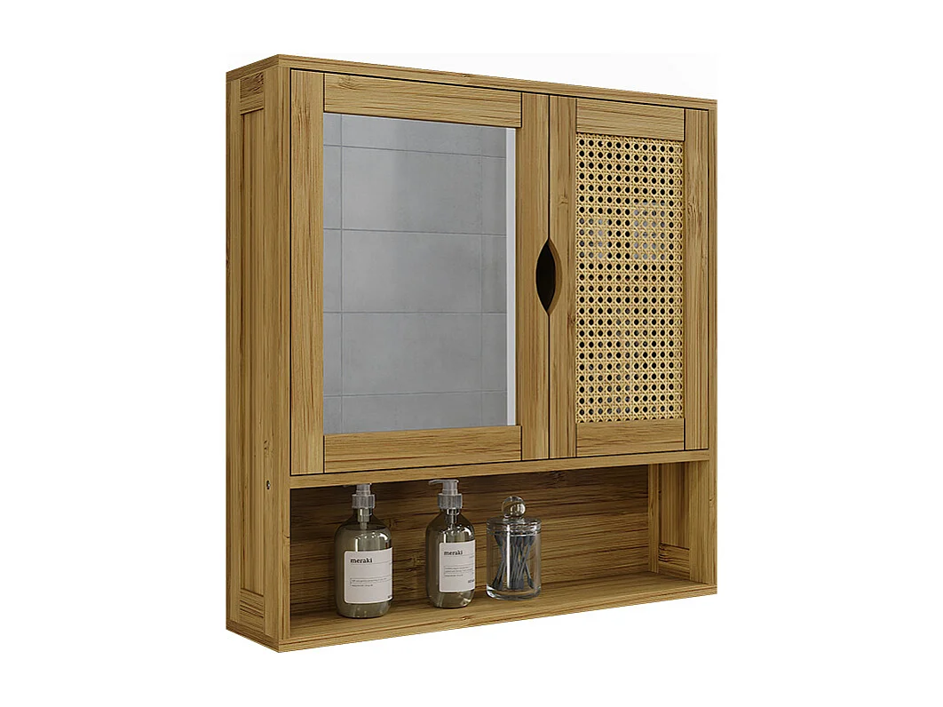 Armoire de toilette bambou 56x13x58 liora