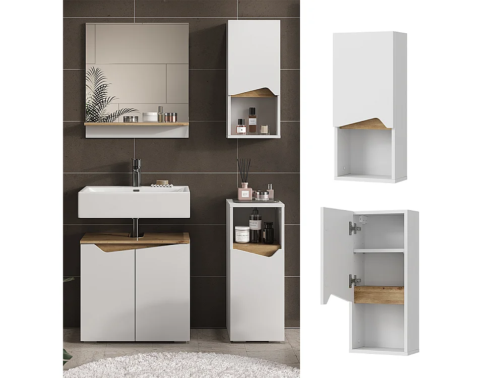 Armoire murale blanc/artisan 30x17x67 marelle