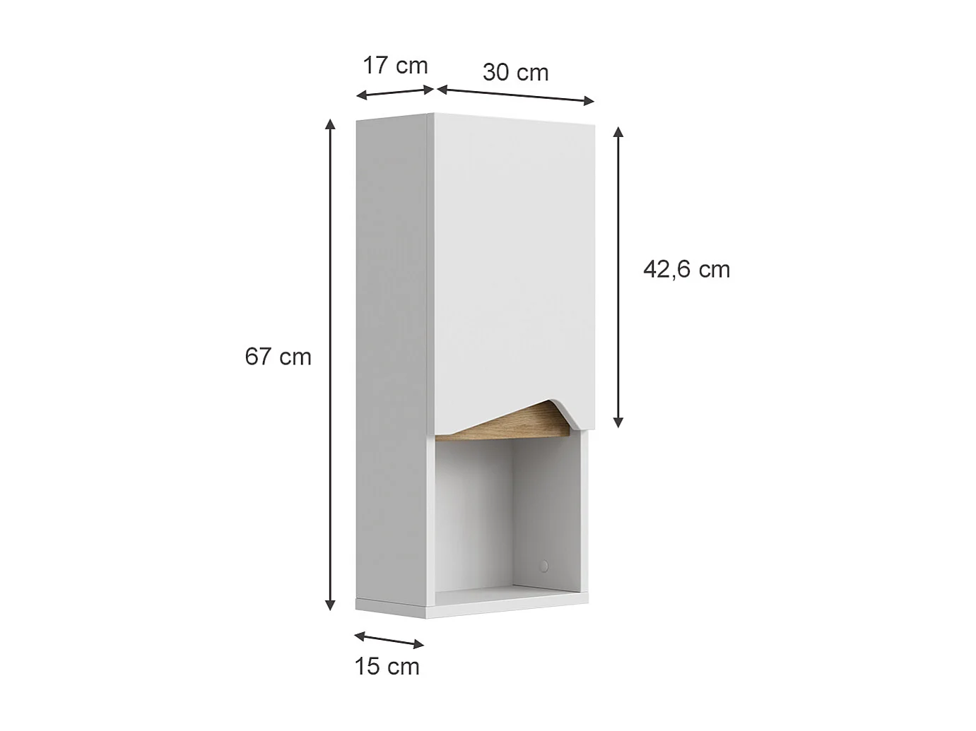 Armoire murale blanc/artisan 30x17x67 marelle