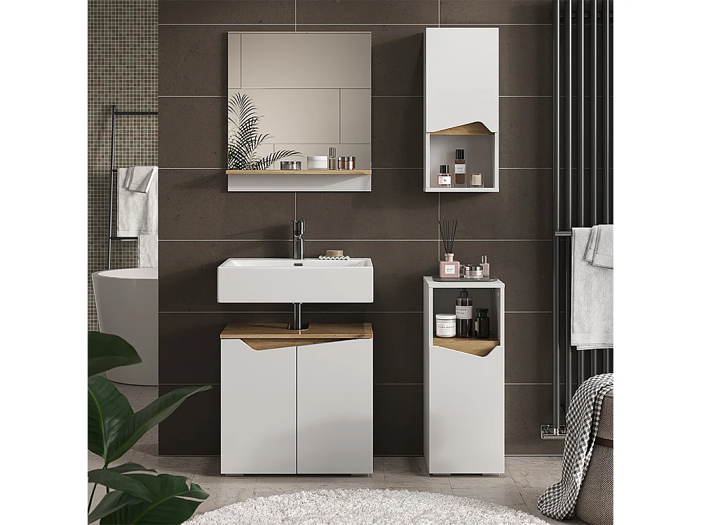 Armoire murale blanc/artisan 30x17x67 marelle