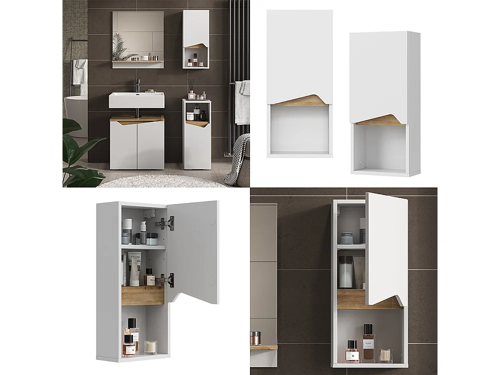 Armoire murale blanc/artisan 30x17x67 marelle