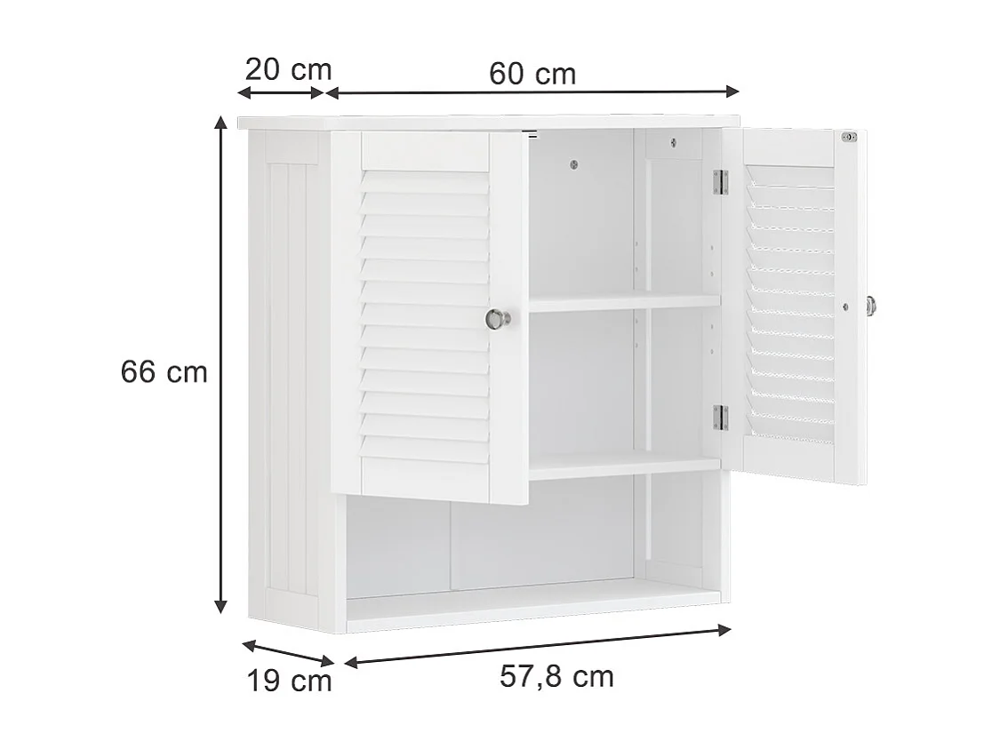 Armario de pared blanco 60x20x66 riad
