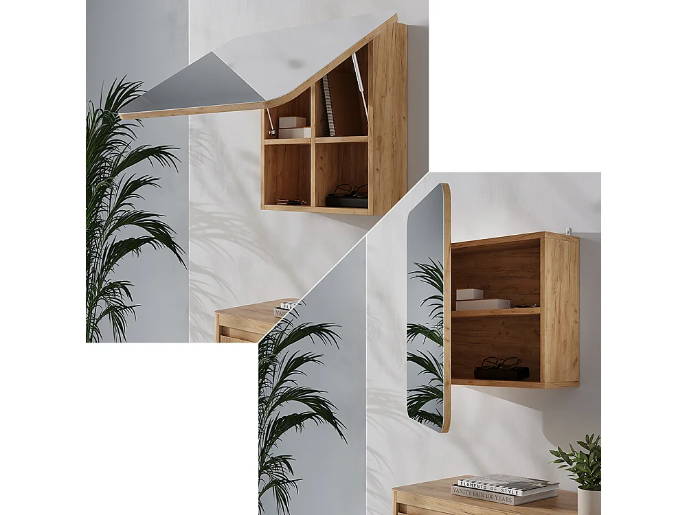 Armoire de toilette chêne de force doré 60x17.4x50 zino