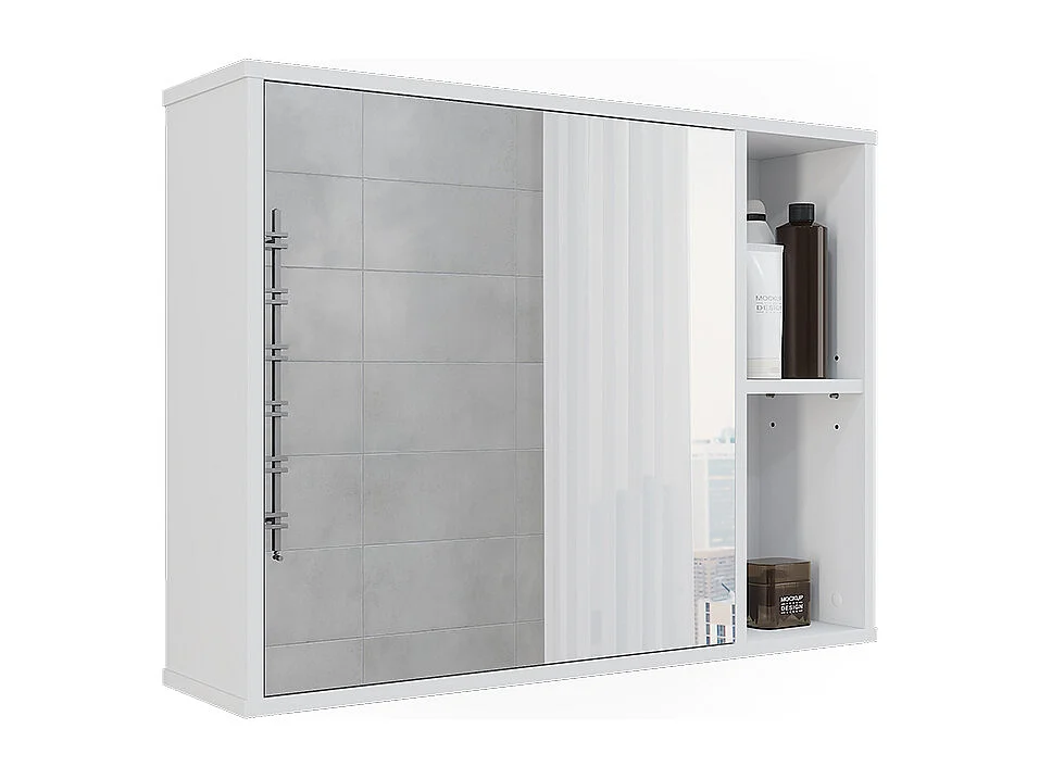Armoire de toilette blanc 80x20x60 leano