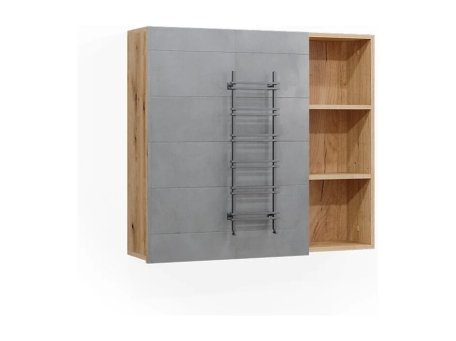 Armoire de toilette chêne 90x22.1x80.9 rudi