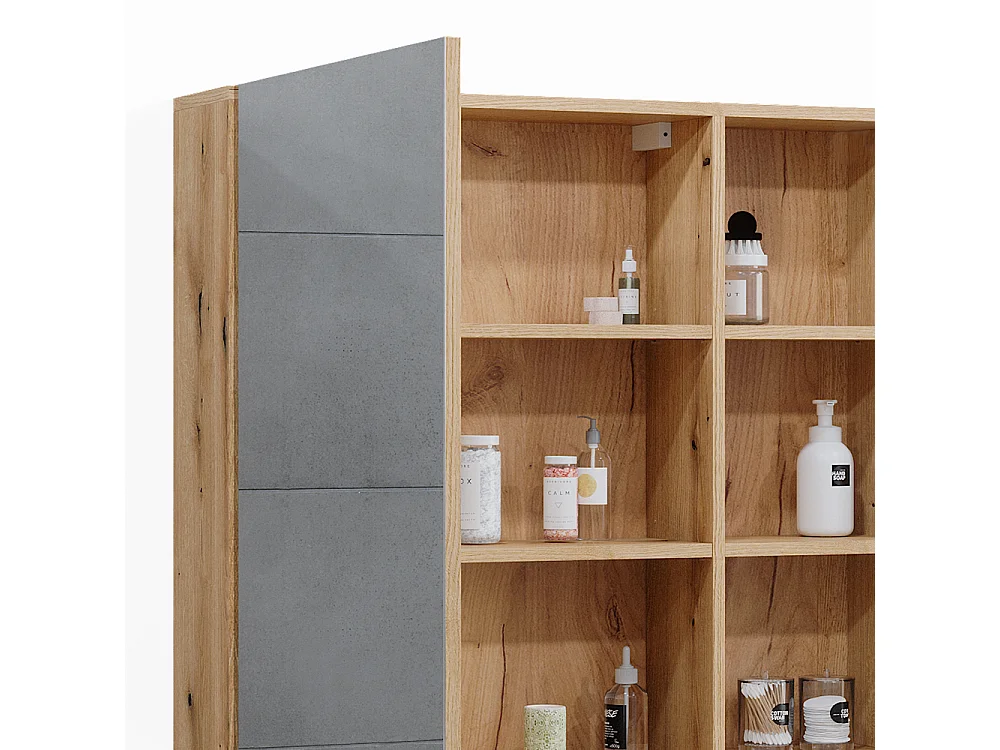 Armoire de toilette chêne 90x22.1x80.9 rudi