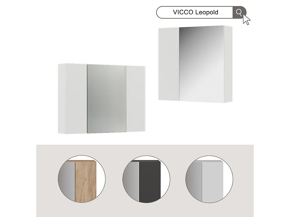 Armario con espejo para baño roble dorado 60x16.4x59.2 leopold