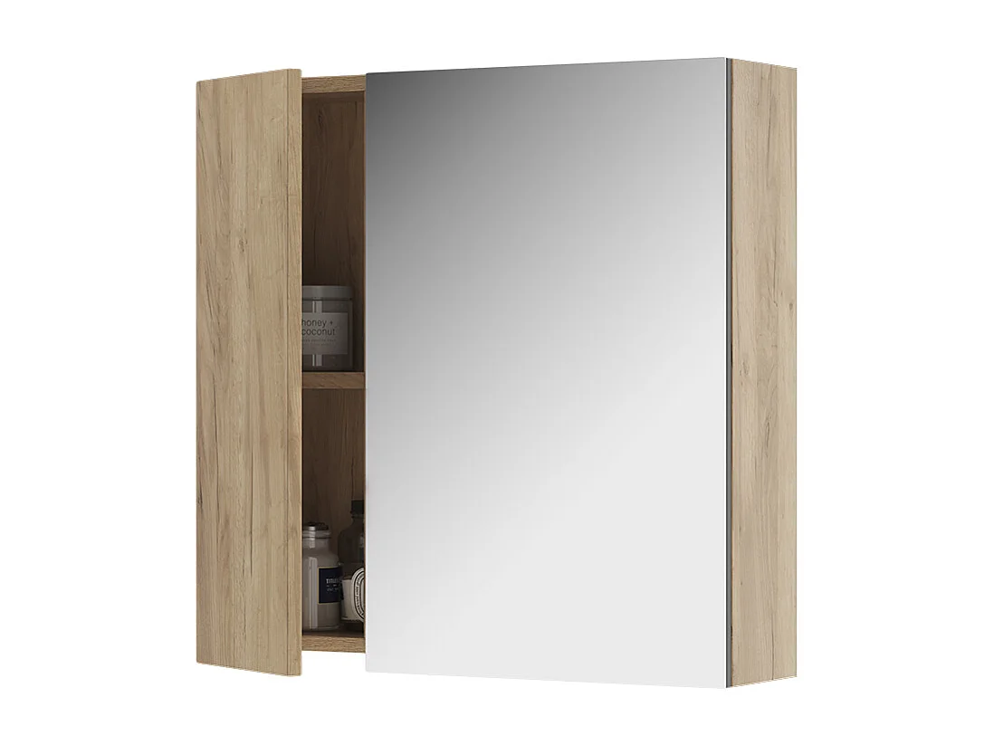 Armoire de toilette chêne de force doré 60x16.4x59.2 leopold