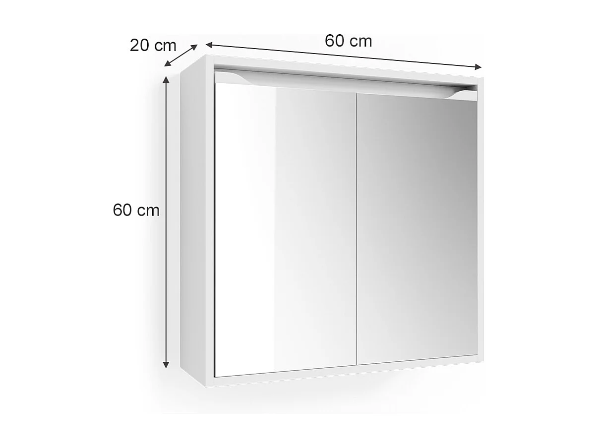 Armoire de toilette blanc 60x20x60 ruben
