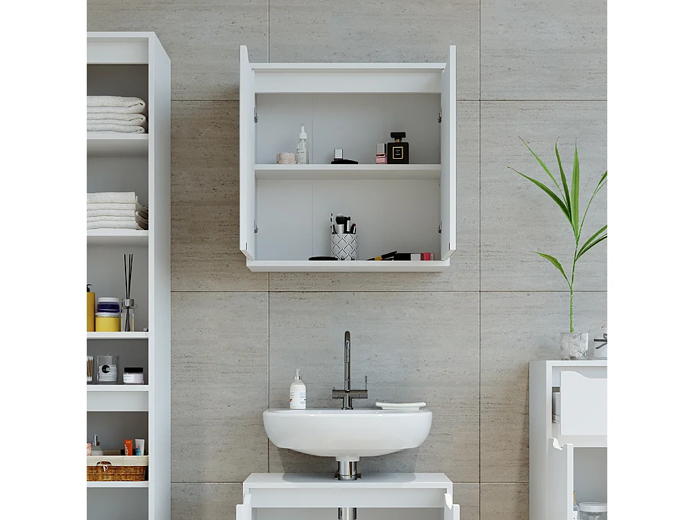 Armoire de toilette blanc 60x20x60 ruben