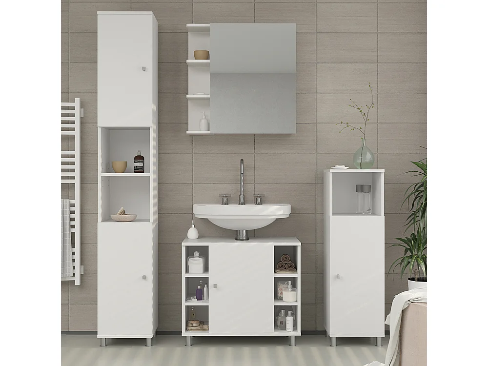 Armario con espejo para baño blanco 62x20.8x64 fynn