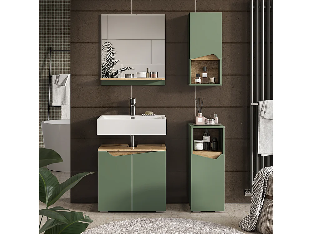 Armoire de salle de bain vert/artisan 30x17x67 marelle