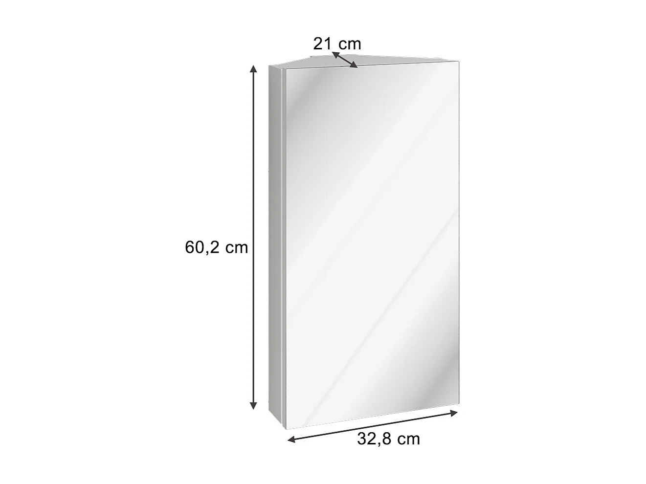 Armoire de toilette blanc 32.8x21x60.2 anka