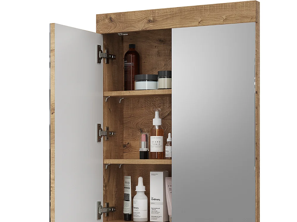 Armoire de toilette chêne wotan 60x17x77 luna