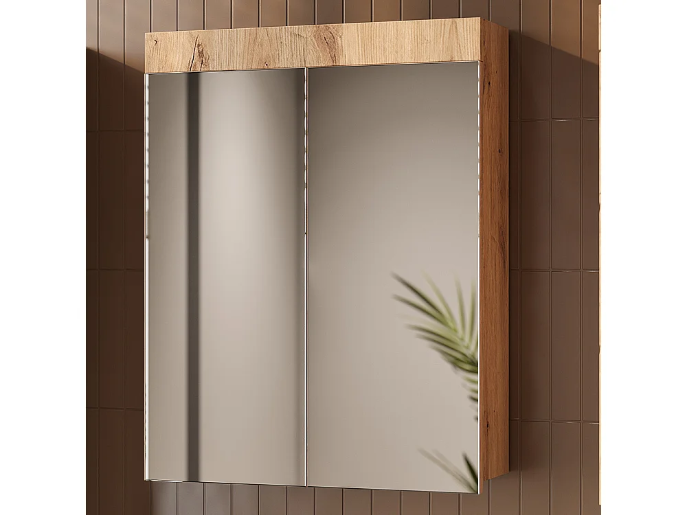 Badspiegelschrank eiche wotan 60x17x77 luna