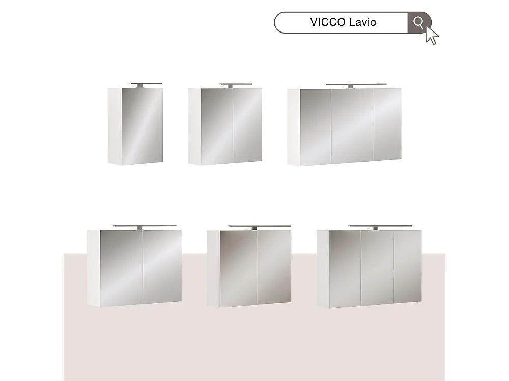 Armario con espejo para baño blanco 70x20x60 lavio