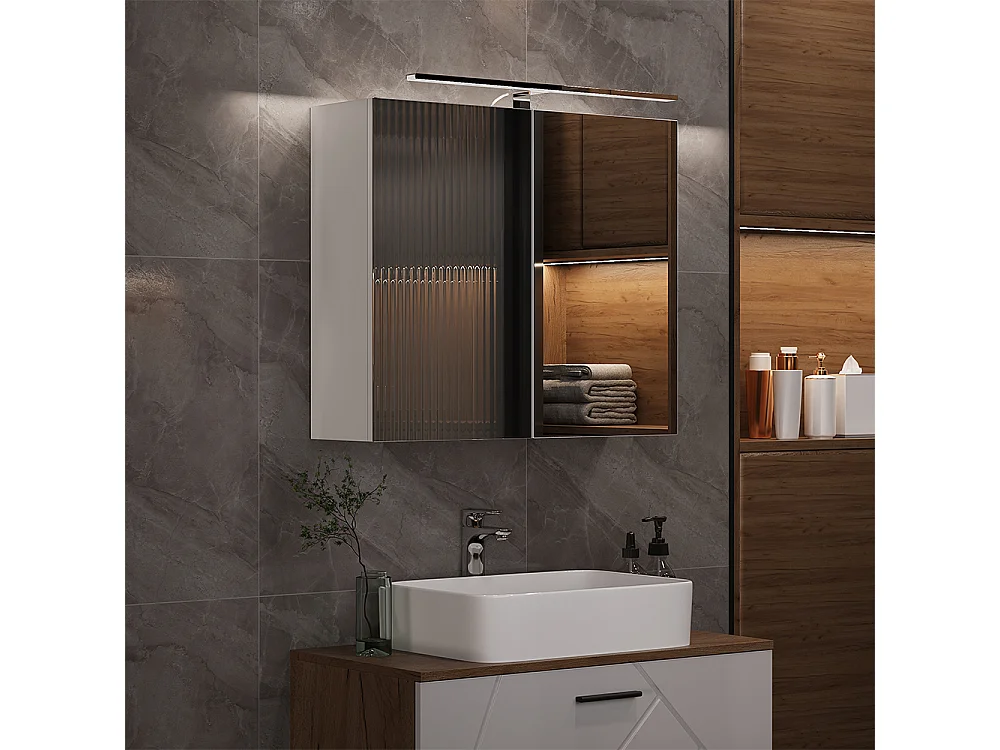 Armoire de toilette blanc 70x20x60 lavio