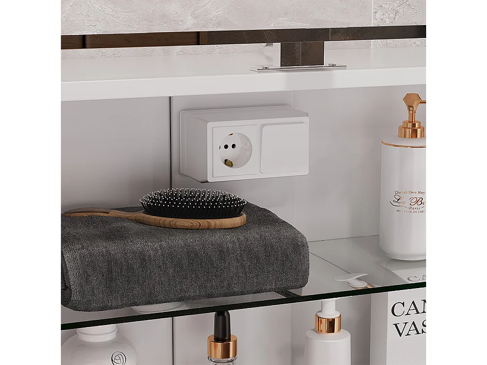 Armoire de toilette blanc 70x20x60 lavio