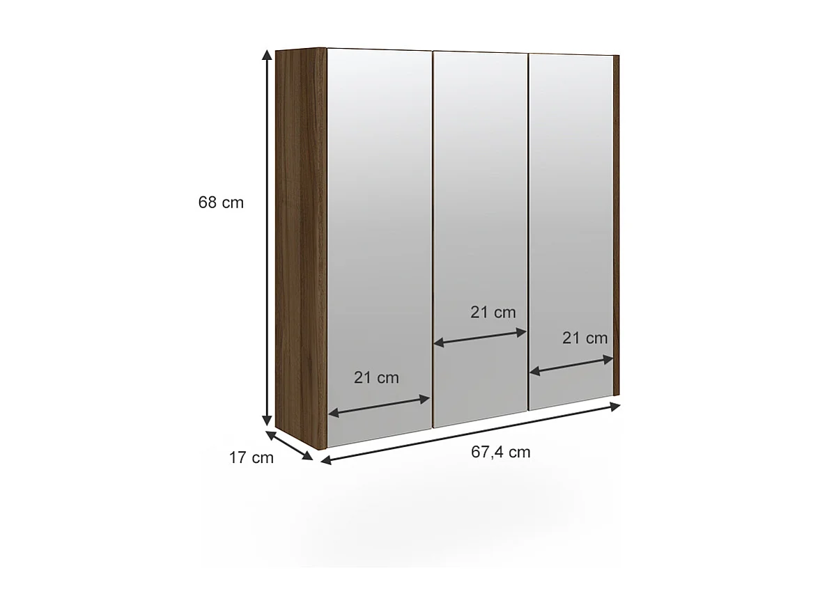 Armoire de toilette anthracite haute brillance 67.4x17x68 majest