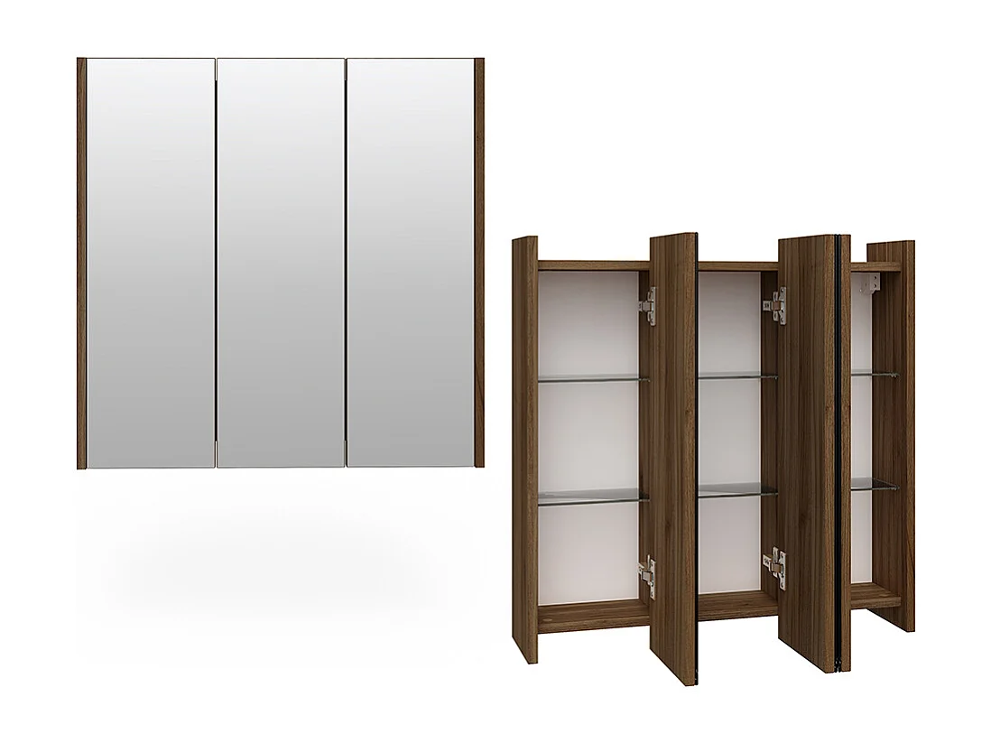 Armoire de toilette anthracite haute brillance 67.4x17x68 majest