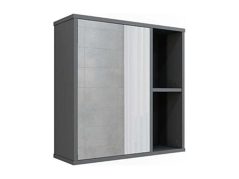 Badspiegelschrank anthrazit/bergeiche 60x20x60 leano