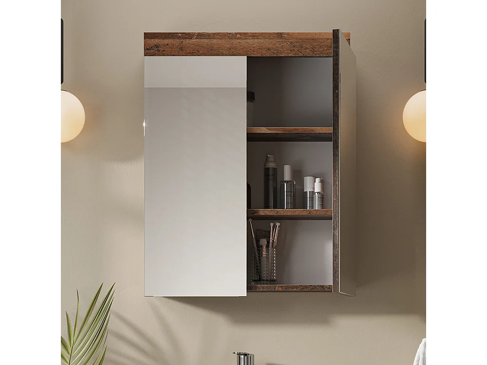 Armario con espejo de baño estilo antiguo 60x17x77 luna