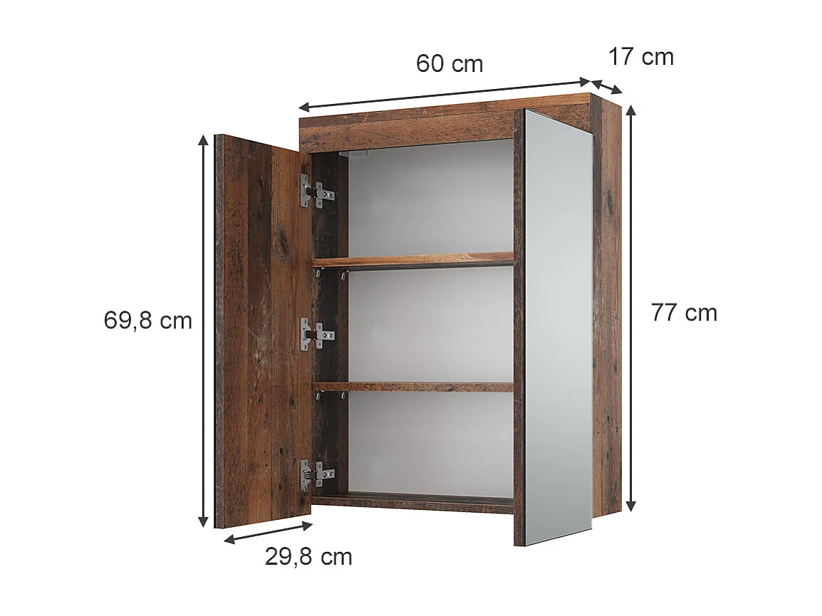 Badspiegelschrank oldstyle 60x17x77 luna