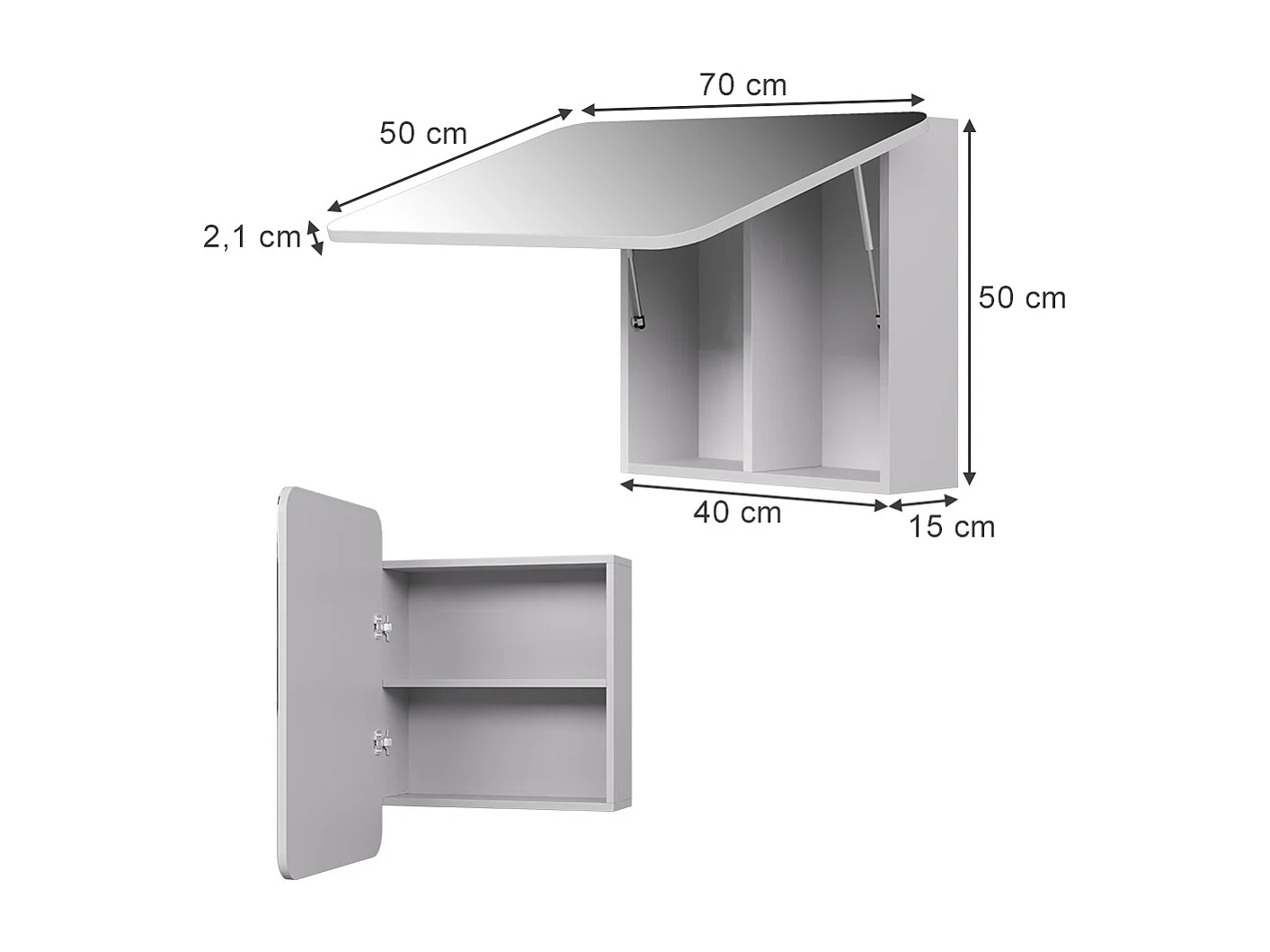 Armoire de toilette blanc 70x17.4x50 zino