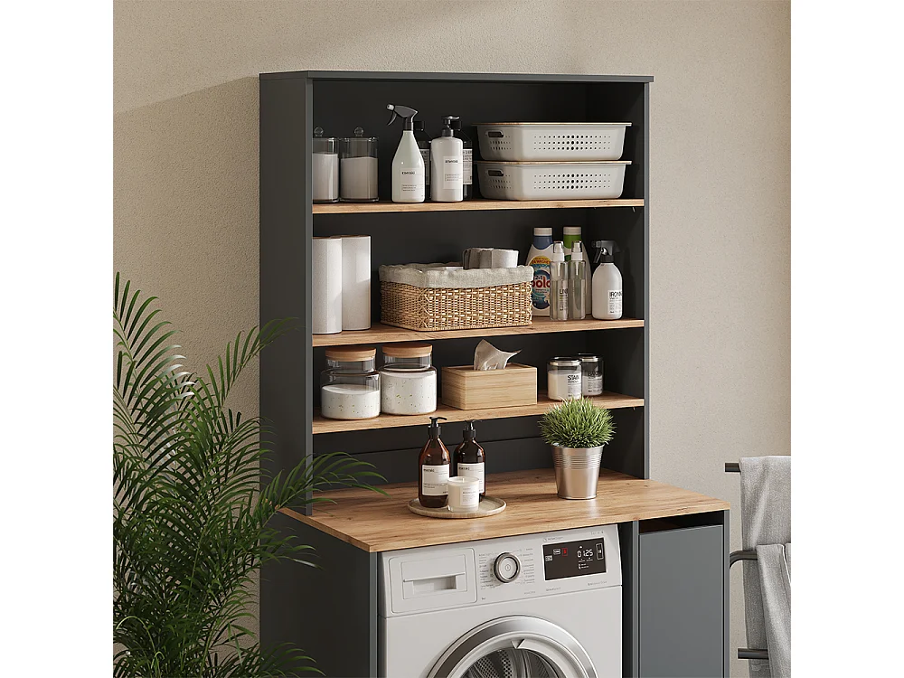 Mueble de baño antracita/roble dorado 93.6x29x100.4 viktor