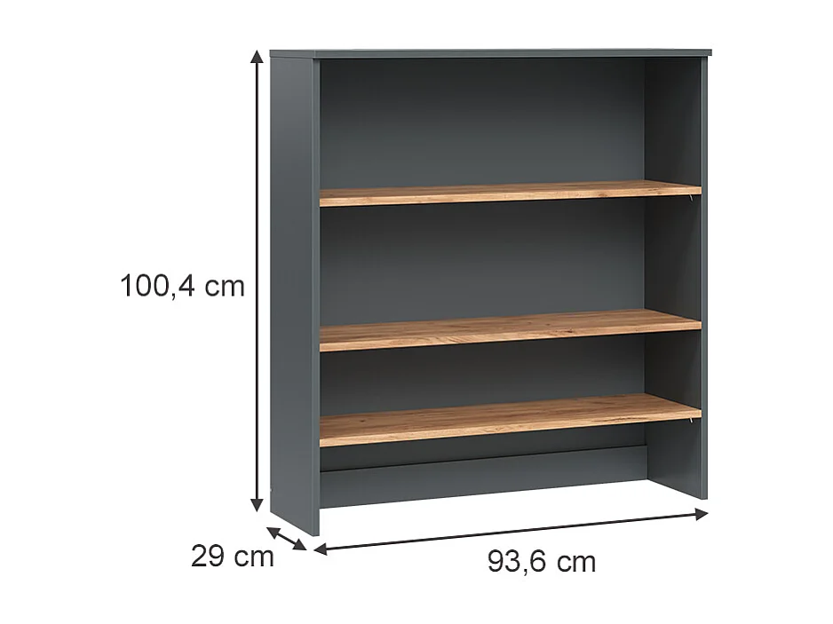 Armoire de salle de bain anthracite/chêne doré 93.6x29x100.4 viktor