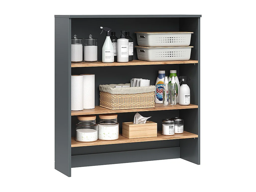 Armoire de salle de bain anthracite/chêne doré 93.6x29x100.4 viktor