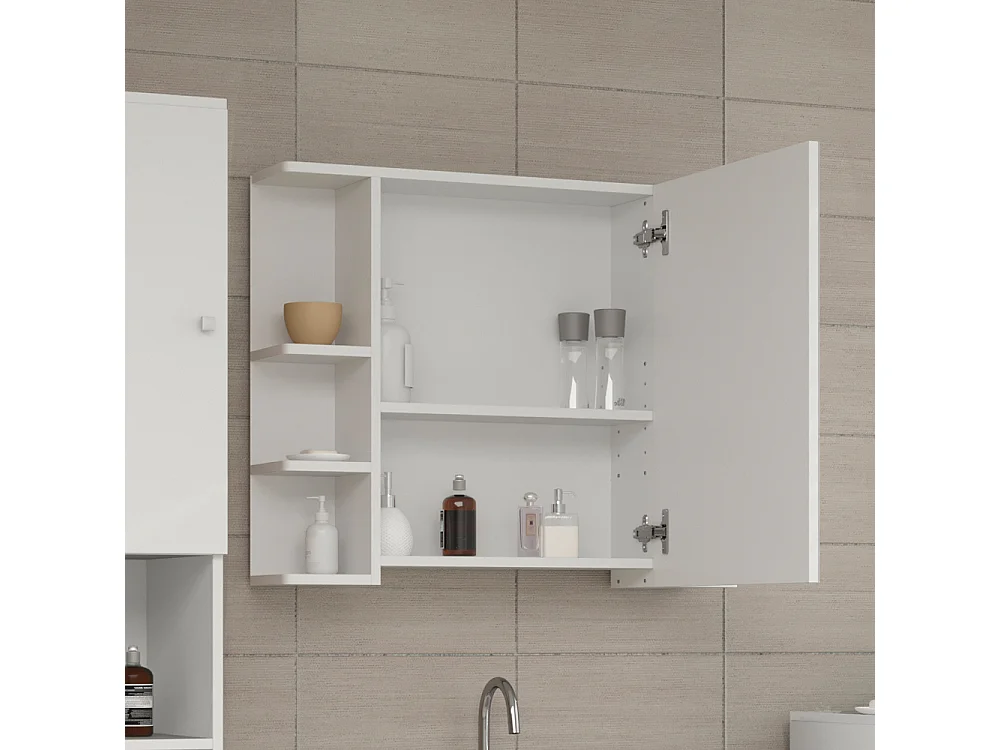 Armario con espejo para baño blanco 79.6x21.2x64 fynn