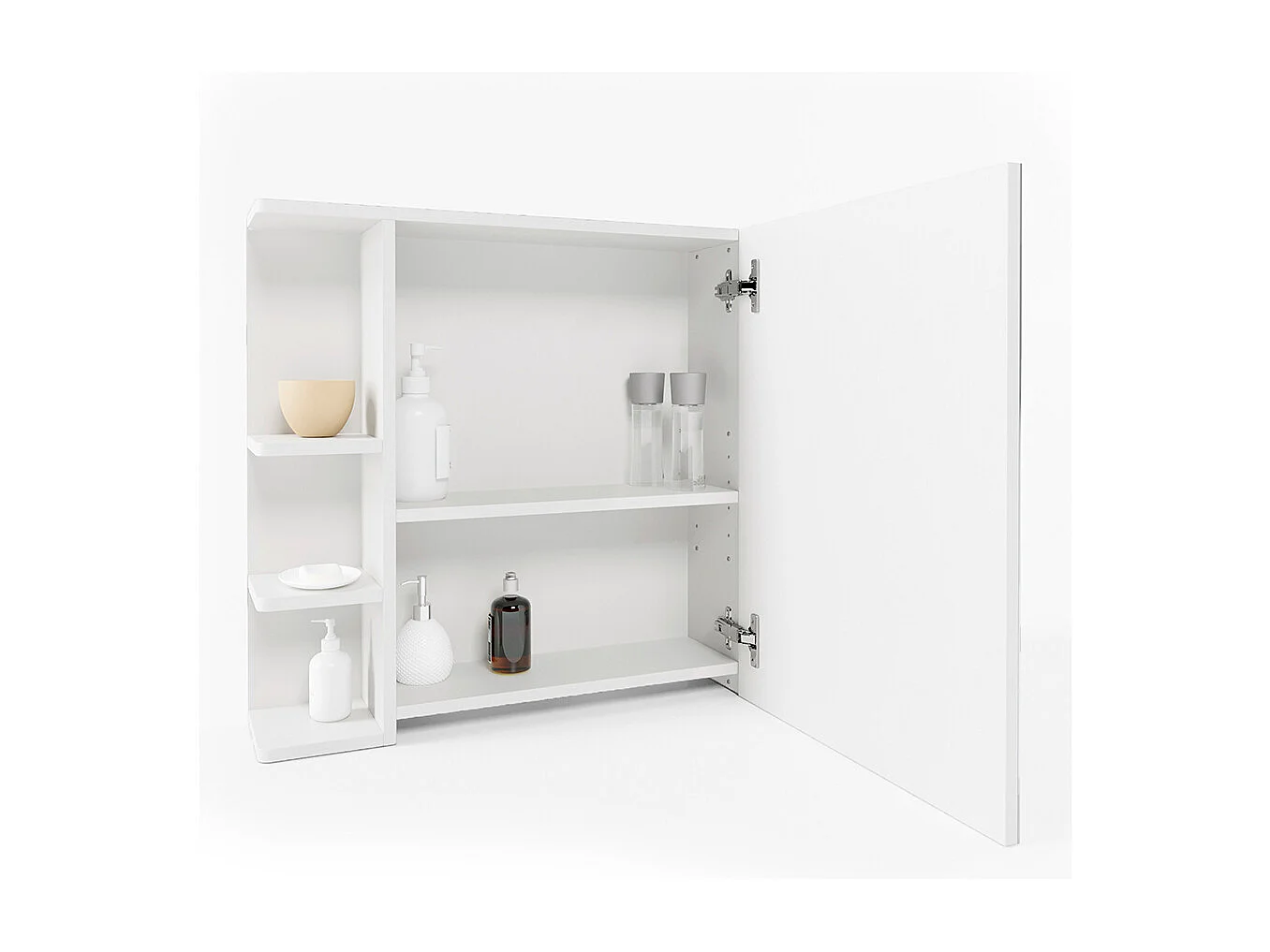 Armario con espejo para baño blanco 79.6x21.2x64 fynn