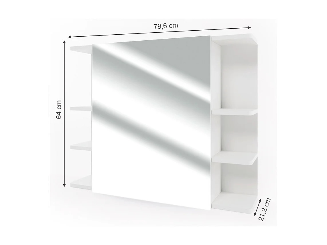Armoire de toilette blanc 79.6x21.2x64 fynn