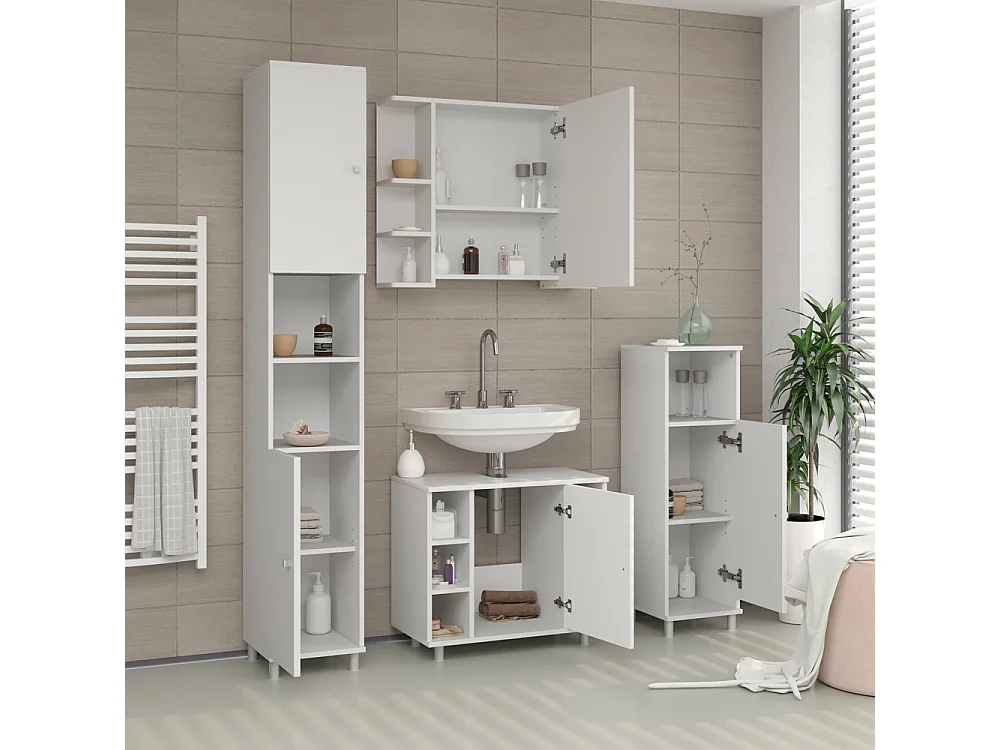 Armoire de toilette blanc 79.6x21.2x64 fynn