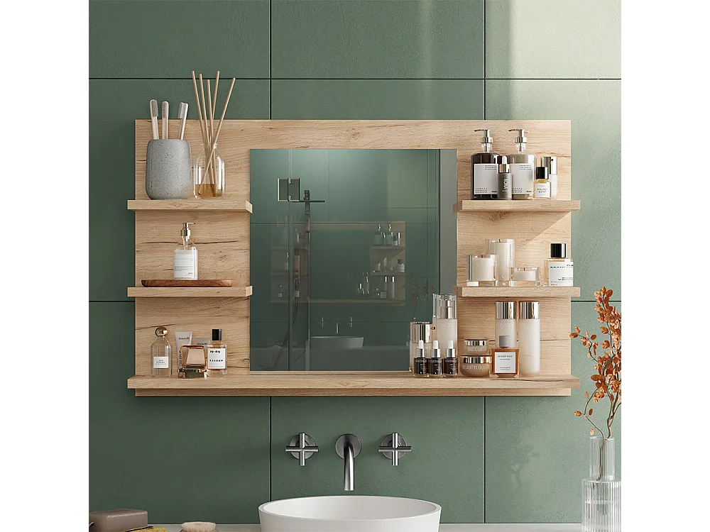 Armoire de toilette chêne de force doré 78x13.6x50 wilbur