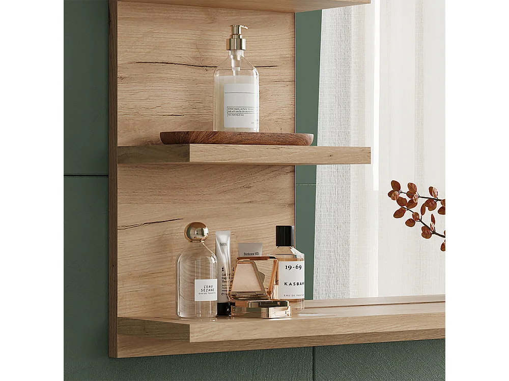 Armoire de toilette chêne de force doré 78x13.6x50 wilbur