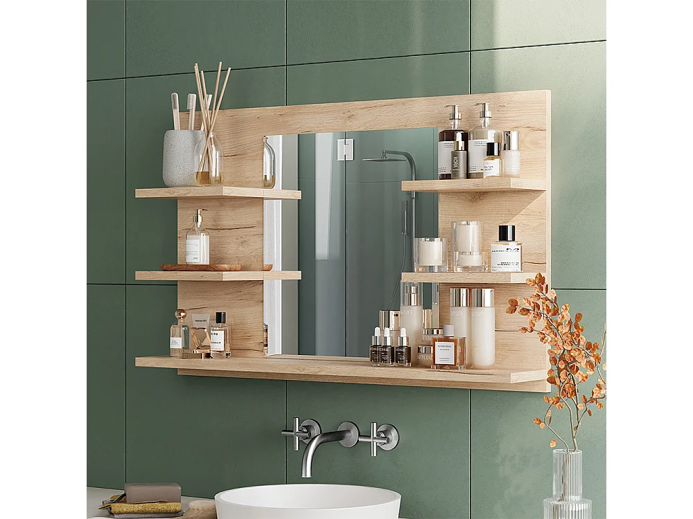 Armoire de toilette chêne de force doré 78x13.6x50 wilbur