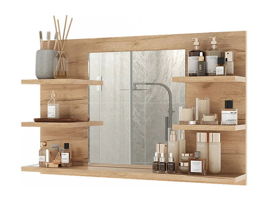 Armoire de toilette chêne de force doré 78x13.6x50 wilbur