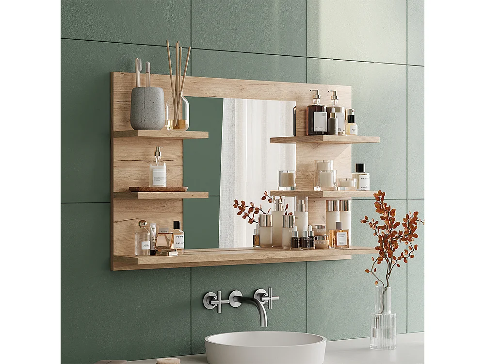 Armoire de toilette chêne de force doré 78x13.6x50 wilbur