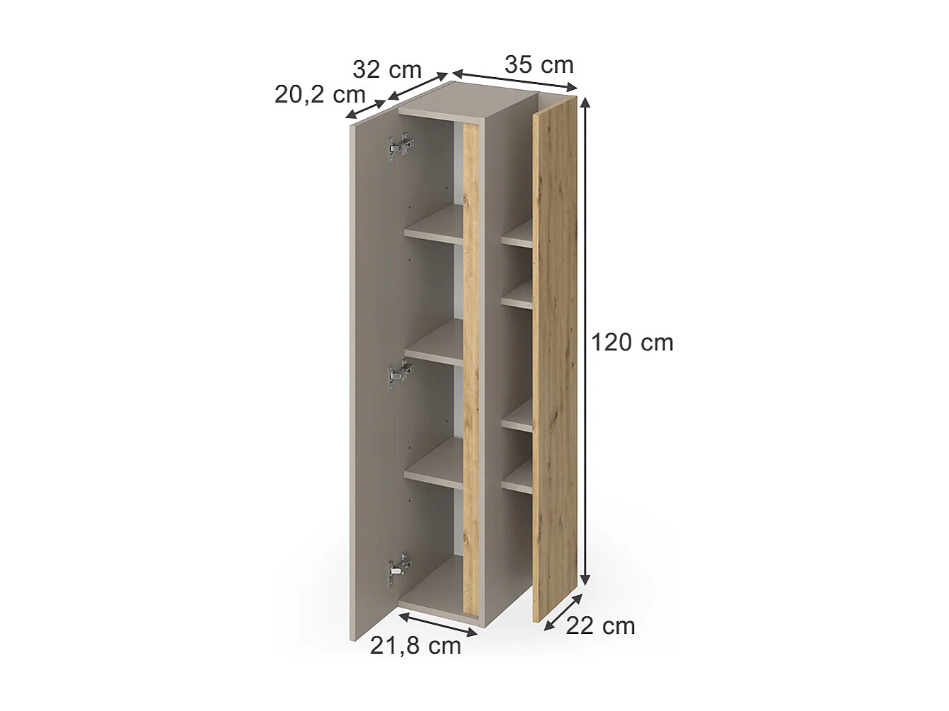 Armoire murale cachemire 35x32x120 edelin